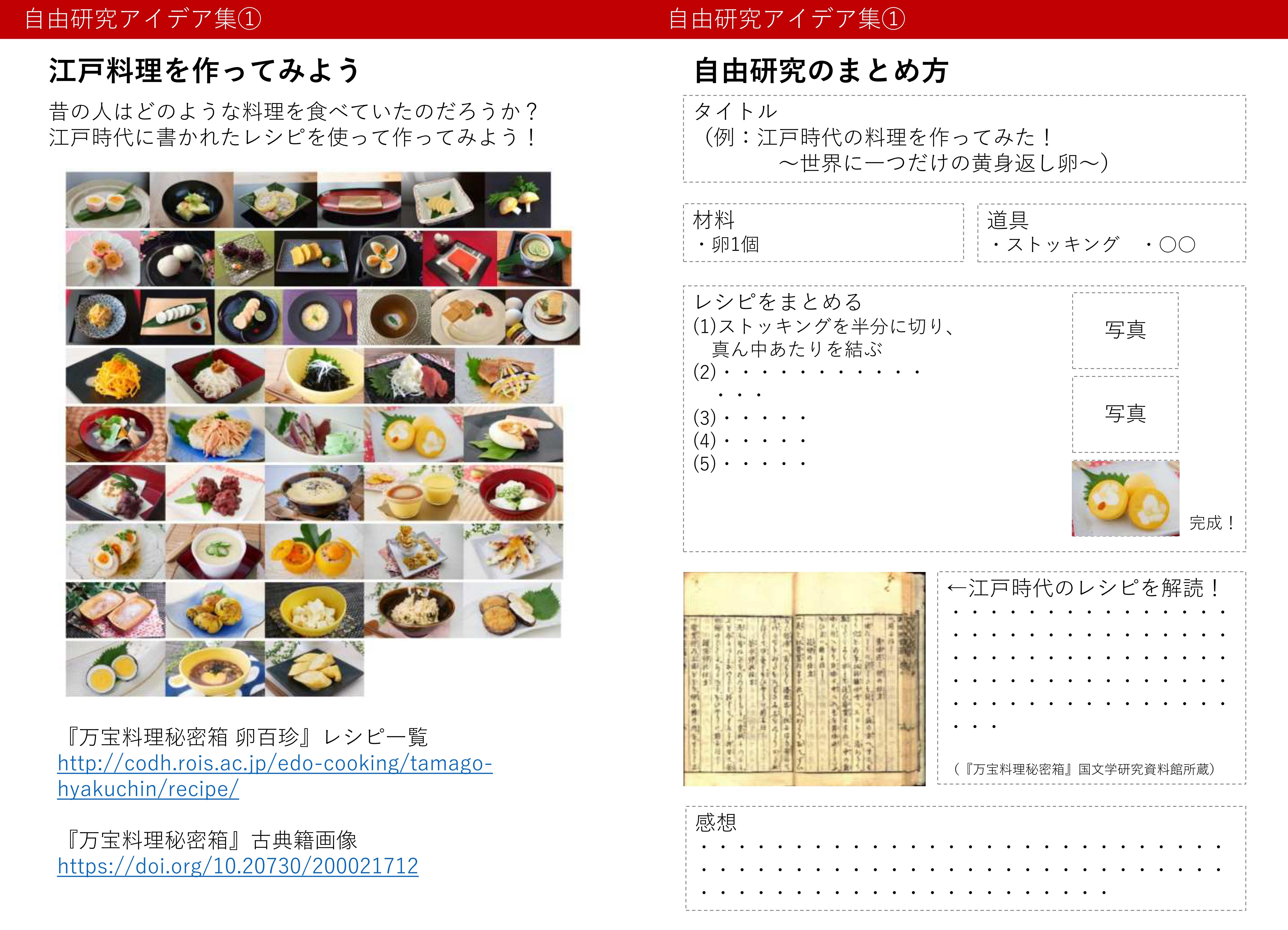 自由研究アイデア集（江戸料理）